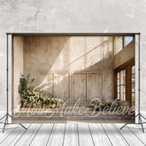 Lofaris White Flower Sunshine Window Retro Wall Backdrop